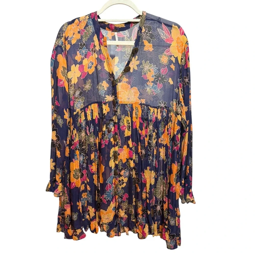 Free‎ People Everything and More Floral Tunic Dress Sz XS